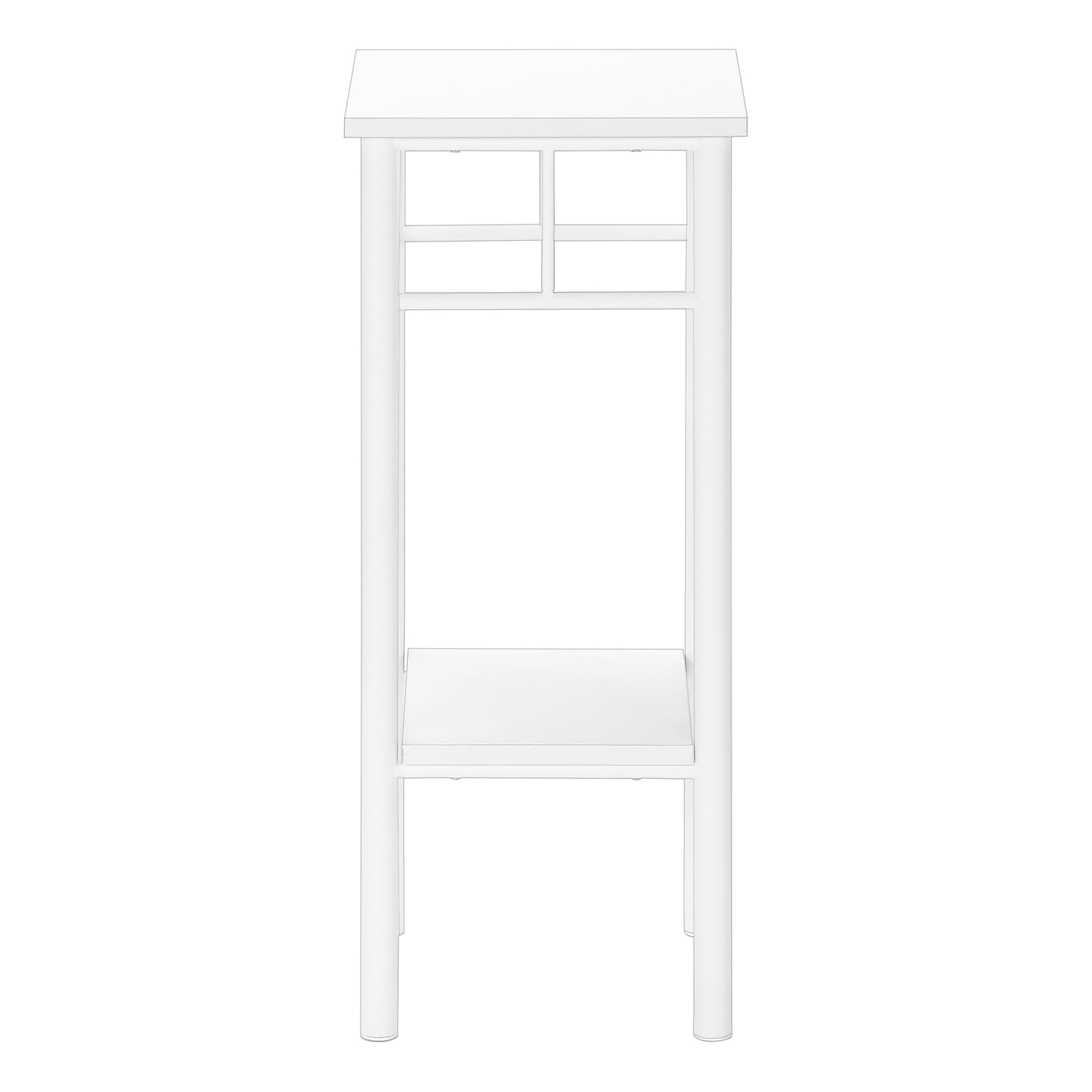 Accent Table, Side, End, Plant Stand, Square, Living Room, Bedroom, White Laminate, White, Contemporary, Modern White Mdf