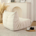 No Installation Bean Bag Chair Big Beanbag Chair For Adults Bean Bag Lounger Foam Chair For Home, Apartment, Living Room Or Gaming Venue Sofa In A Box Off White Polyester Primary Living Space Art Deco Armless Foam Polyester Blend