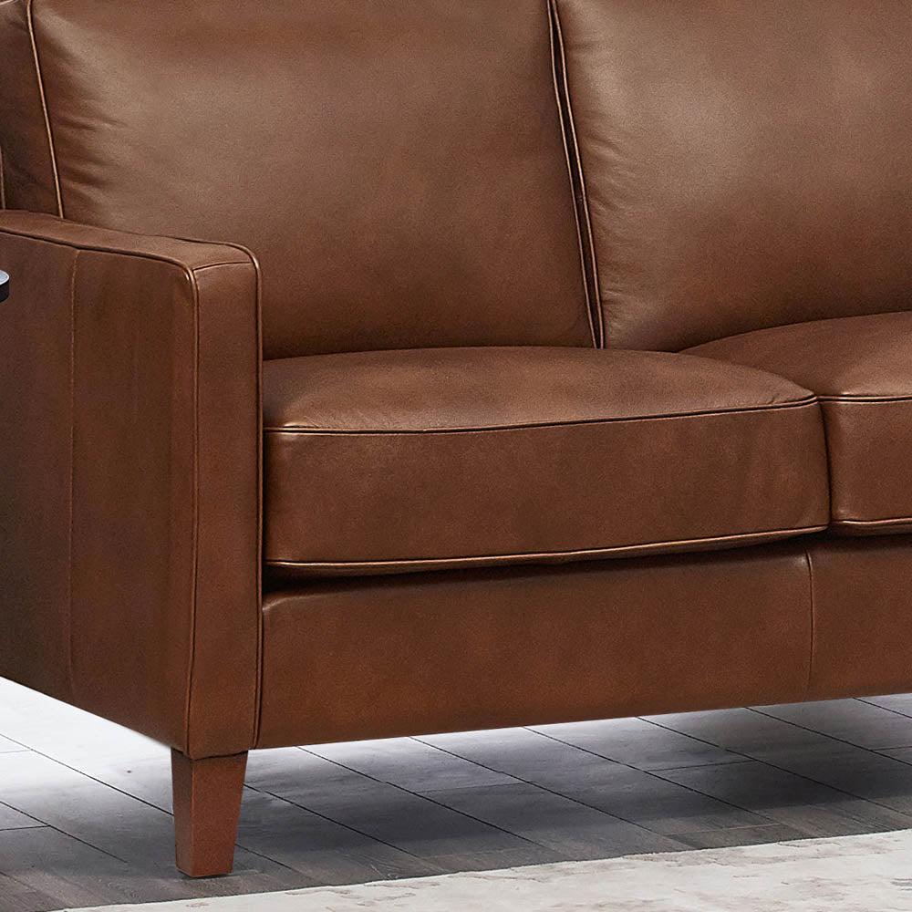 Ashby Leather Sofa Pecan Down Filling Leather 3 Seat