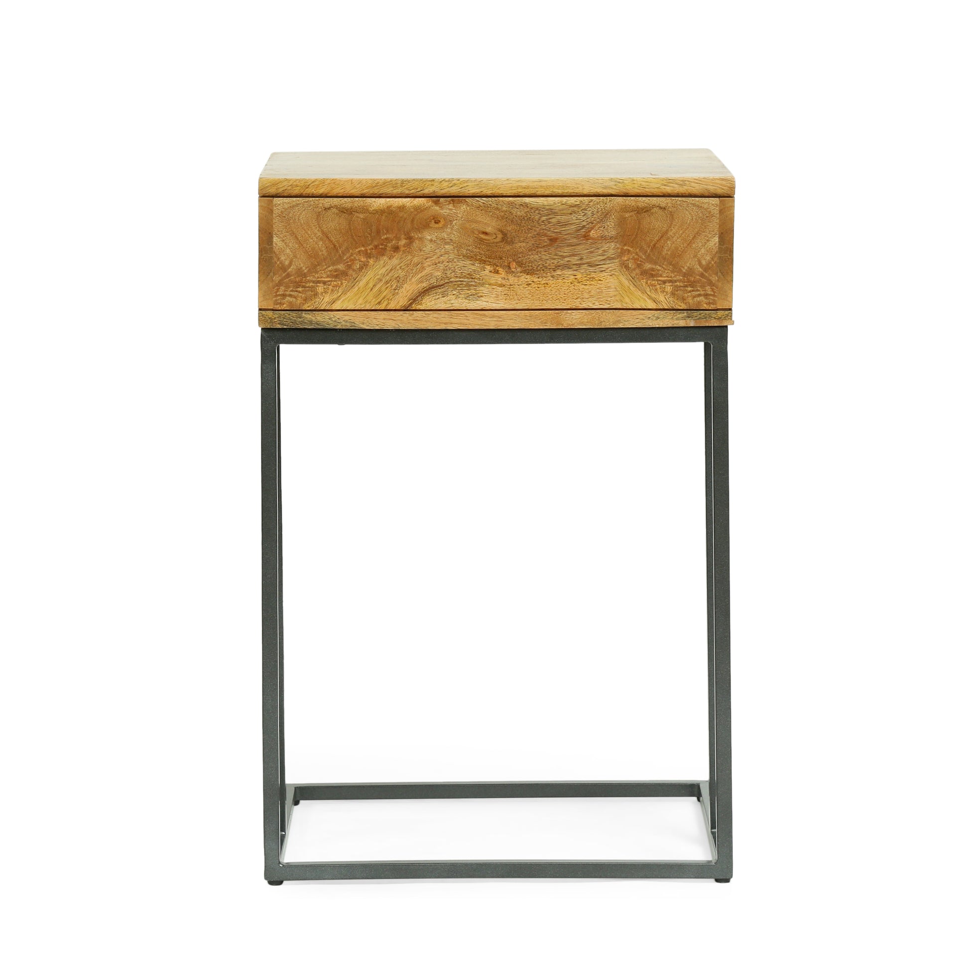 C Table Natural Grey Wood Metal