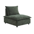 Modern Upholstered Chair Leisure Sofa Lounge Chair Removable Pillow Armless Accent Chair For Living Room, Bedroom, Corner Chair, Backrest Adjustable Fore And After Green Wood Medium Soft Foam Chenille 1 Seat
