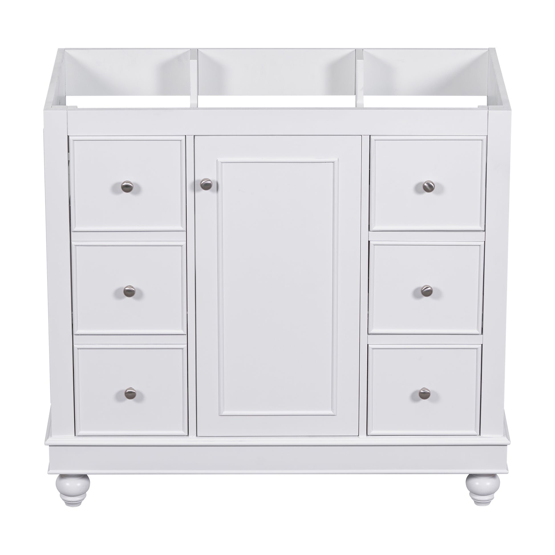 Cabinet Only 36" White Bathroom Vanity Sink Not Included White Solid Wood Mdf Resin