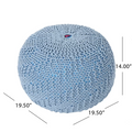 Knited Pouf Teal Cotton