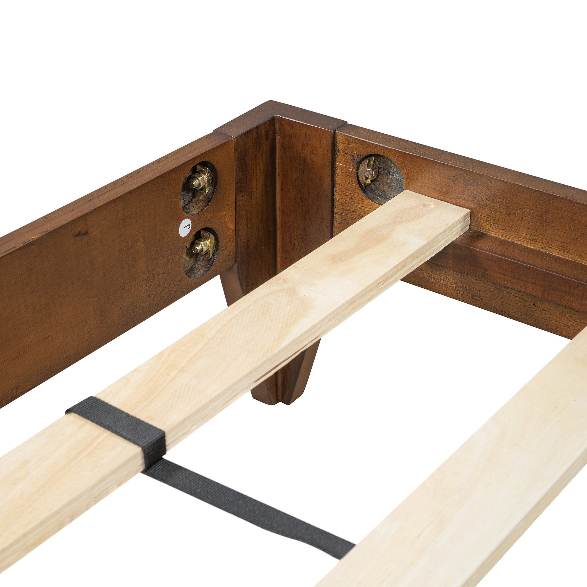 Mid Century Modern Platform Bed Wood Slat Support With No Box Spring Needed,King Walnut Box Spring Not Required King Walnut Wood Bedroom Mid Century Modern Bed Frame Wood