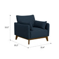 Varia Blue Chair Blue Foam Solid Wood