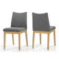 DINING CHAIR Set of 2 dark grey-fabric