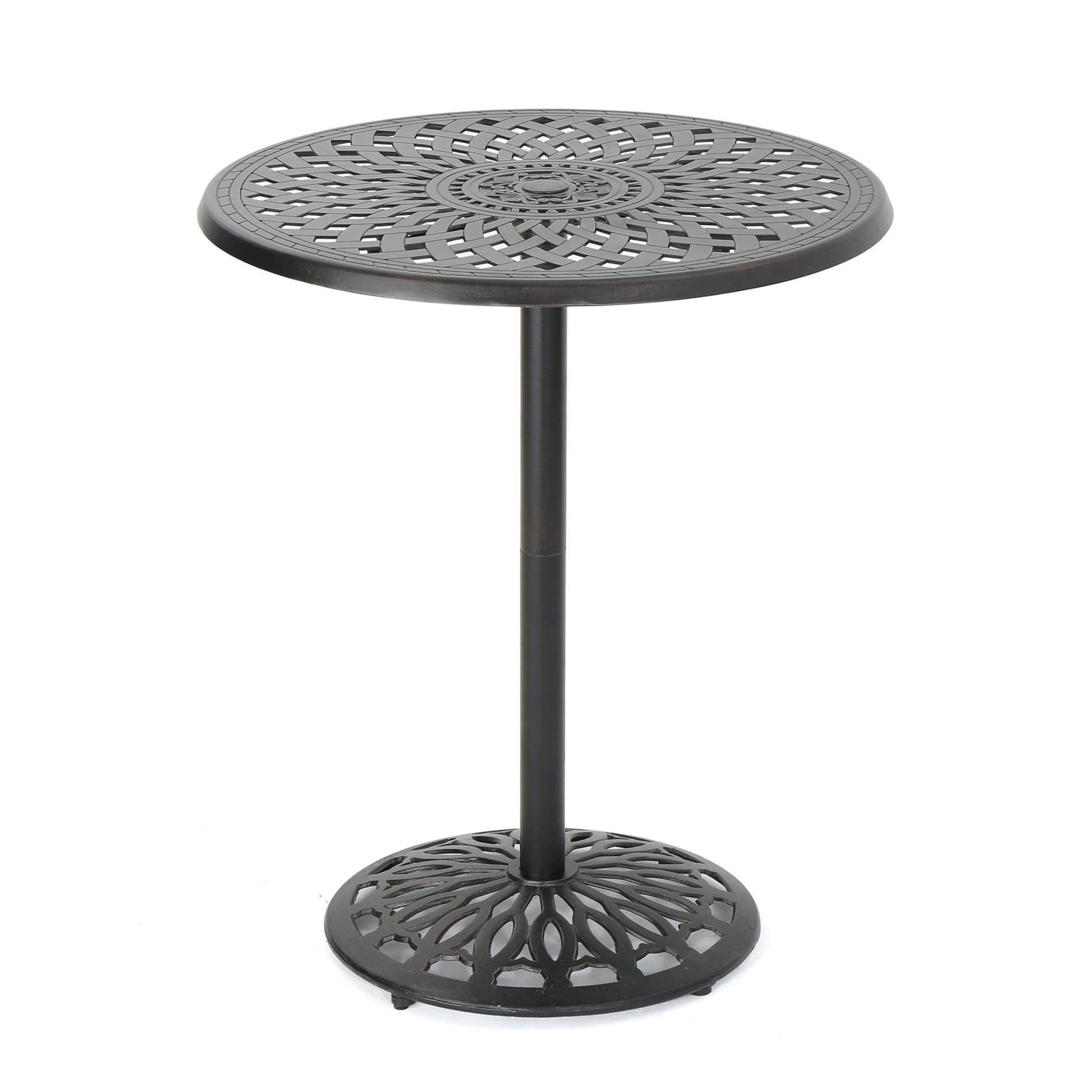 Cast Aluminium 35'' Round Bar Table Copper Aluminium