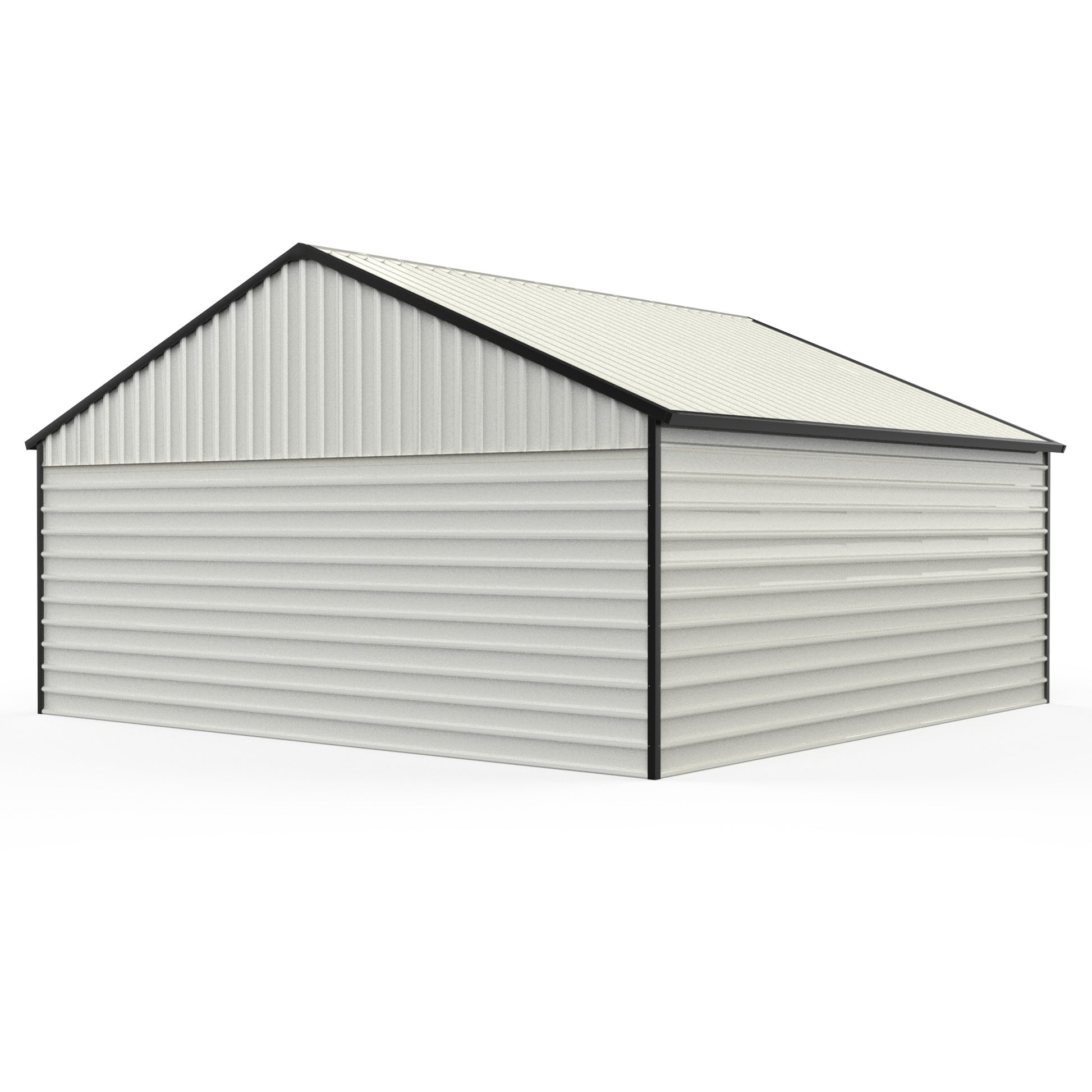 23Ft X 22Ft Double Garage Metal Shed With Side Entry Door,Can Storage Power Tools, Motorized Machinery, Farm Equipment, Pick Up Truck Cream Garden & Outdoor Metal