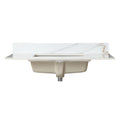 37 Inch Marble Vanity Top, Bathroom Vanity Top With Undermount Rectangular Middle Sink And 4