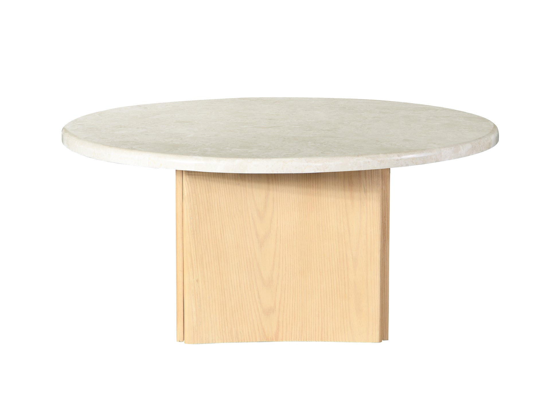 Qwin Coffee Table, Marble Top & Oak Finish Lv03005 White Natural Solid Wood Mdf Resin