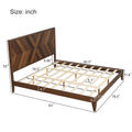 Mid Century Modern Platform Bed Wood Slat Support With No Box Spring Needed,King Walnut Box Spring Not Required King Walnut Wood Bedroom Mid Century Modern Bed Frame Wood