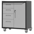 Sturdy Metal Tool Storage Cabinet With Wheels Tool Storage Cabinet For Garage, Office, And Home Organizer Solutions, Black Gray Black Gray Steel