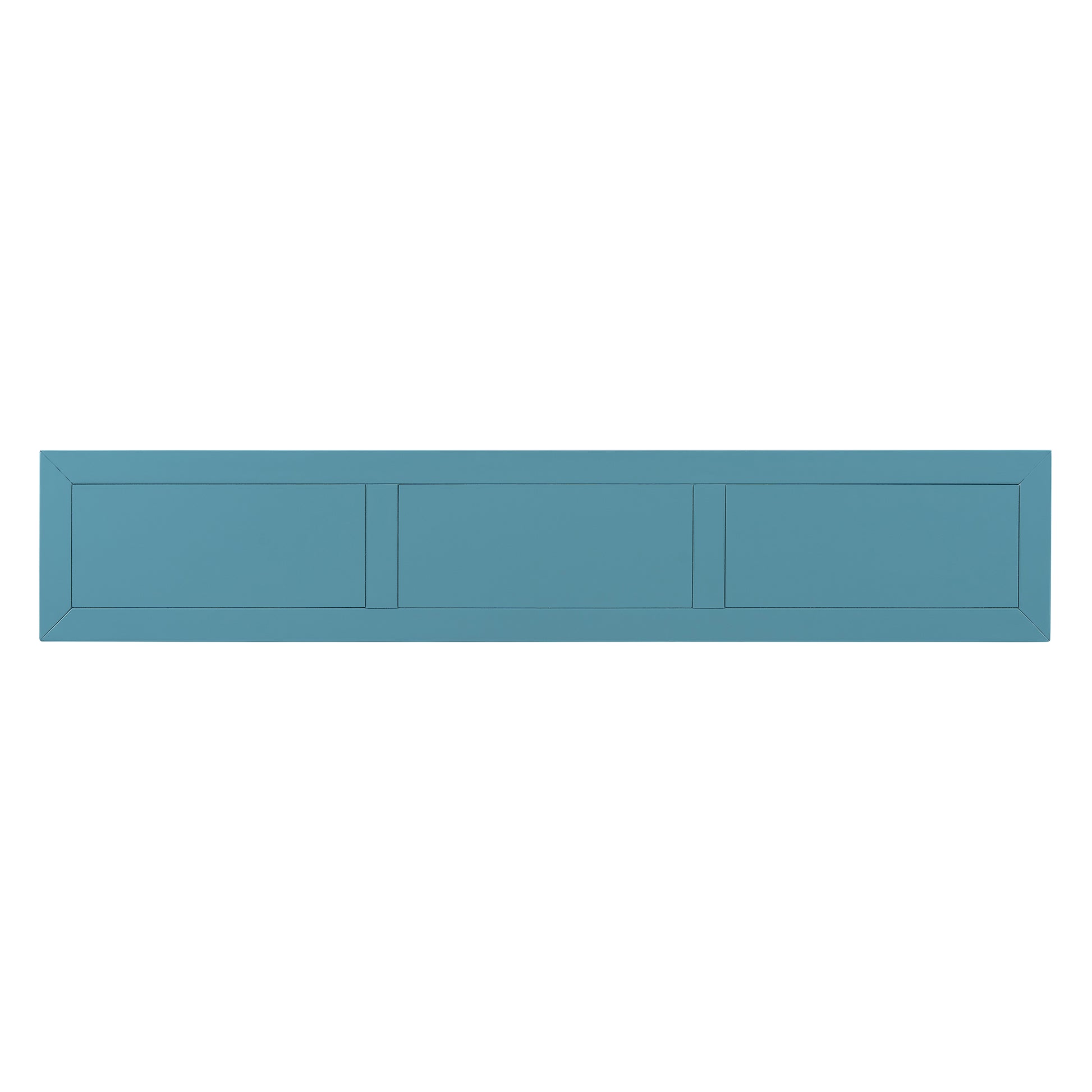 Rustic Entryway Console Table, 60" Long Sofa Table With Two Different Size Drawers And Bottom Shelf For Storage Turquoise Green Turquoise Green Solid Wood