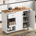 K&K Kitchen Island With Foldable Counter Top, Kitchen Storage Cart With Slide Out Shelf, Towel Rack And Drawer, Rolling Kitchen Cart On Wheels, For Kitchen, Living Room, Dining Room, White White Brown Kitchen Classic,Farmhouse,Luxury,Modern Rectangular