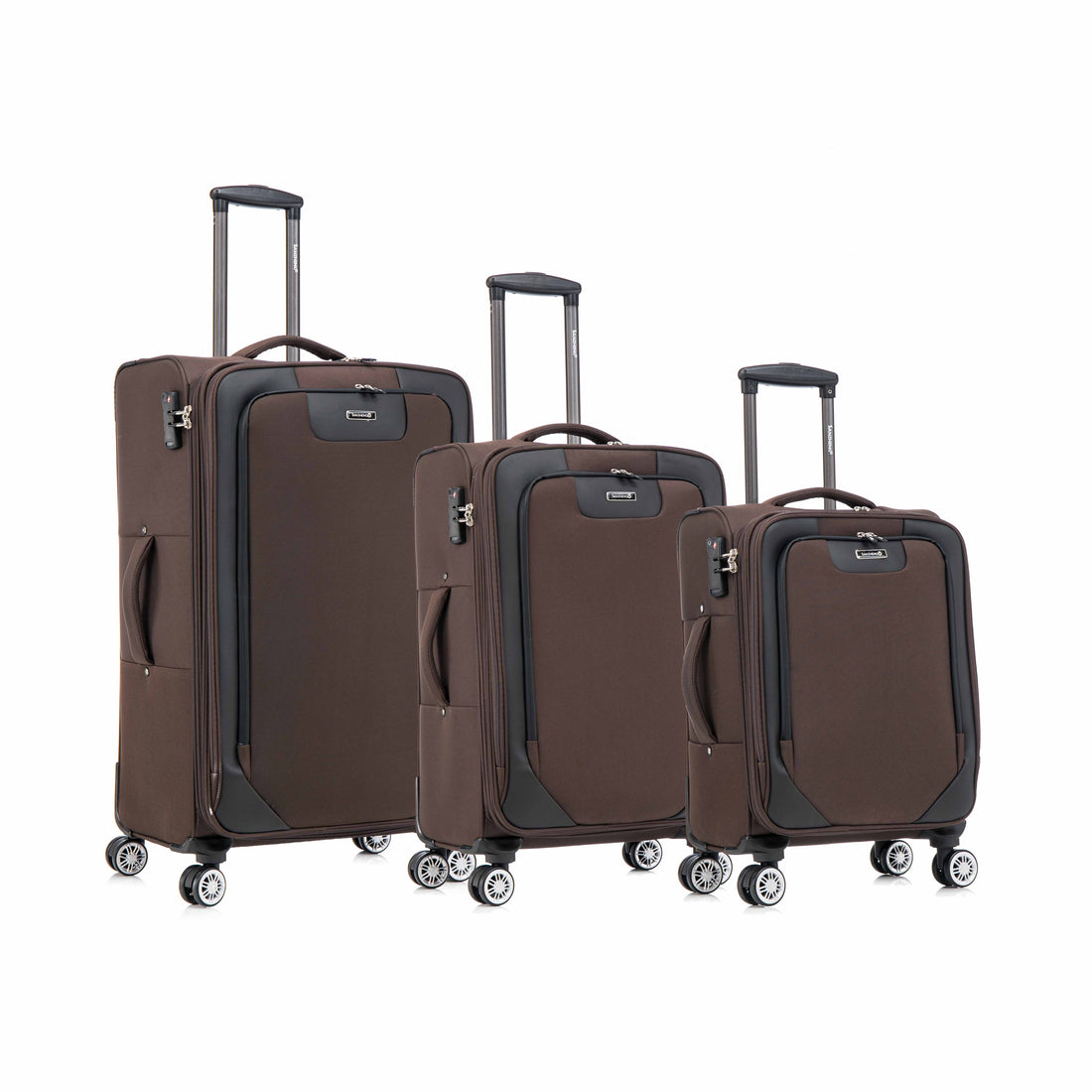 3 Piece Lightweight And Stylish Travel Suitcase 20 Inches, 26 Inches, 30 Inches. Durable And Easy To Carry Design, Ergonomic Interior For Both Men And Women Brown Fabric