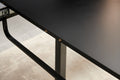 Black Color,Square Extendable Dining Table With Metal Leg,Modern Space Saving Kitchen Table For Living Room 70.86