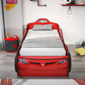 Coupe Twin Race Car Bed W Trundle, Red Red Particle Board