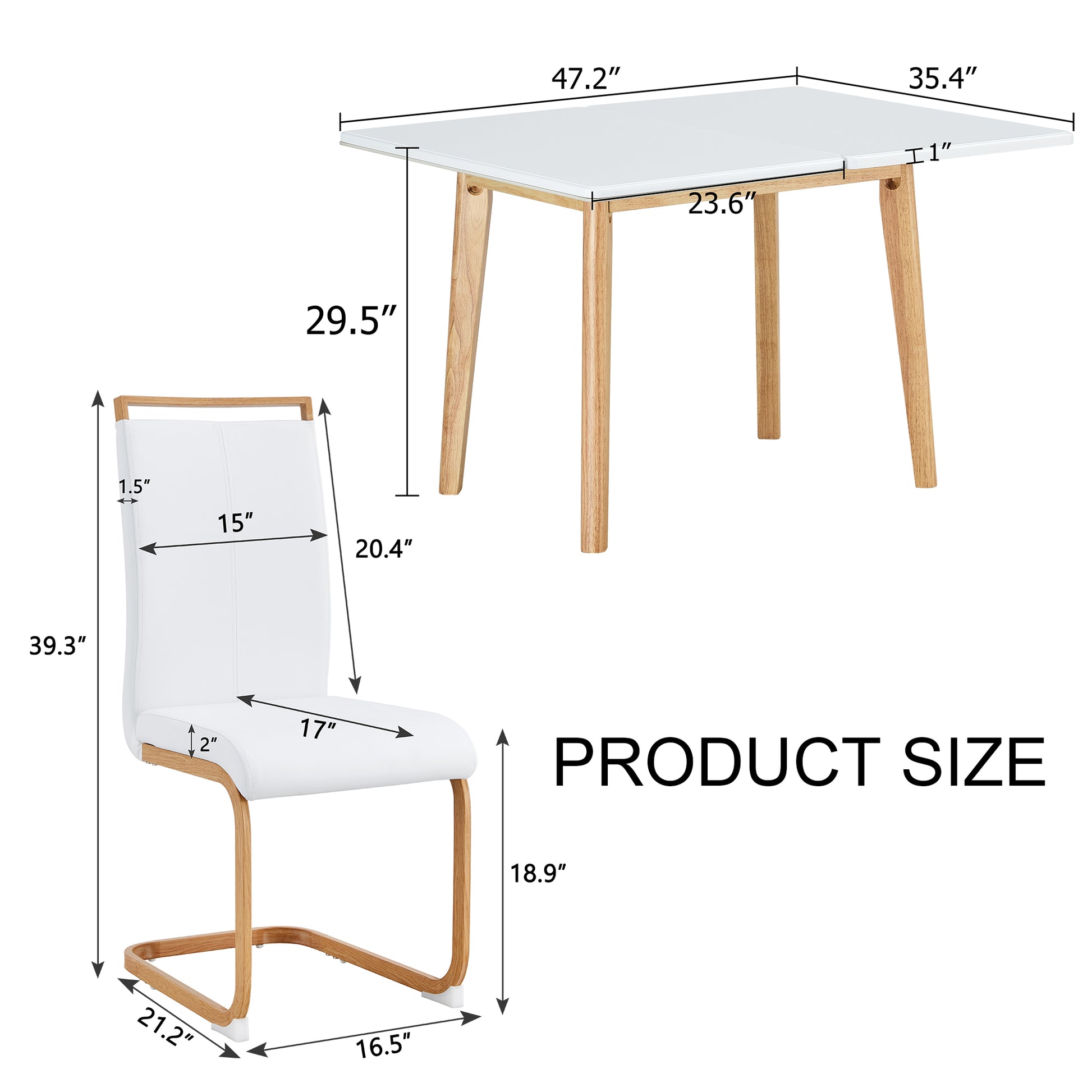 White Stone Burning Tabletop With Rubber Wooden Legs, Foldable Computer Desk, Foldable Office Desk,4 Modern Pu Leather High Back Cushion Side Chair With Wood Grain Metal Legs. Zd 1545C 1162 White Sintered Stone