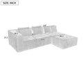 Modern Large Removable Modular Sofa, 3 Piece Set With Free Combination, Includes 4 Cushions, Ideal For Living Room, Bedroom, Apartment Beige Polyester 3 Seat