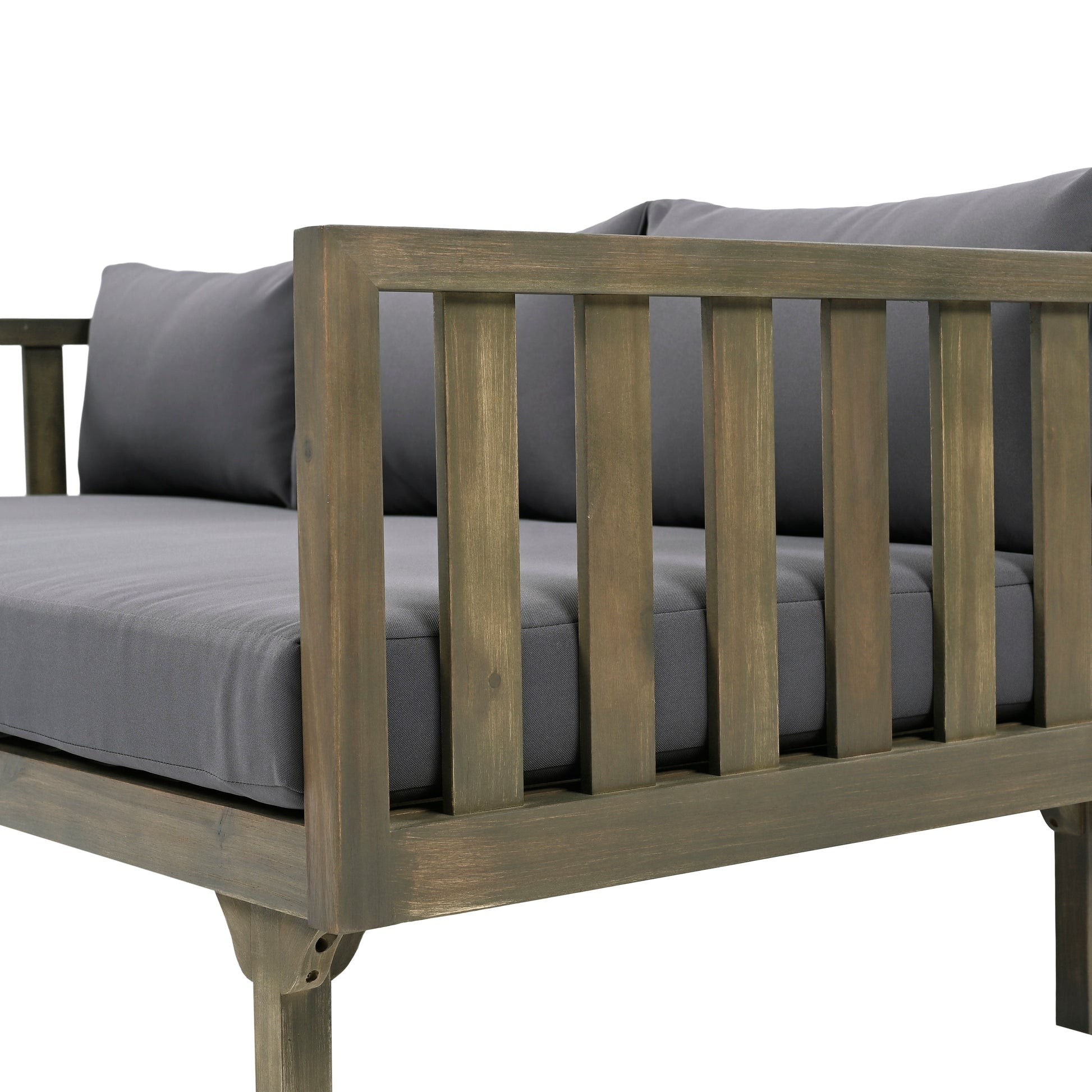 Claremont 3 Seater Daybed Grey Wood Grey Cushion Grey Wood Waterproof Fabric