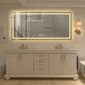 59 In. H Led Single Bathroom Vanity Mirror In Polished Crystal Bathroom Vanity Led Mirror For Bathroom Wall Smart Lighted Vanity Mirrors Transparent Glass