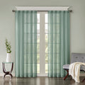 Solid Crushed Curtain Panel Pair 2 Pcs Window Panels Aqua Polyester