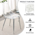 Table And Chair Set.Modern Rectangular Glass Dining Table With Tempered Glass Countertop And Silver Metal Legs, Paired With Multiple Transparent High Quality Pet Dining Chairs With Silver Legs. Silver Seats 8 Tempered Glass