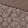 3 Piece Velvet Quilt Set Taupe King Cal King King Taupe Cotton