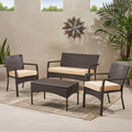 Cancun 4Pcs Chat Set Multi Pe Rattan Iron Waterproof Fabric