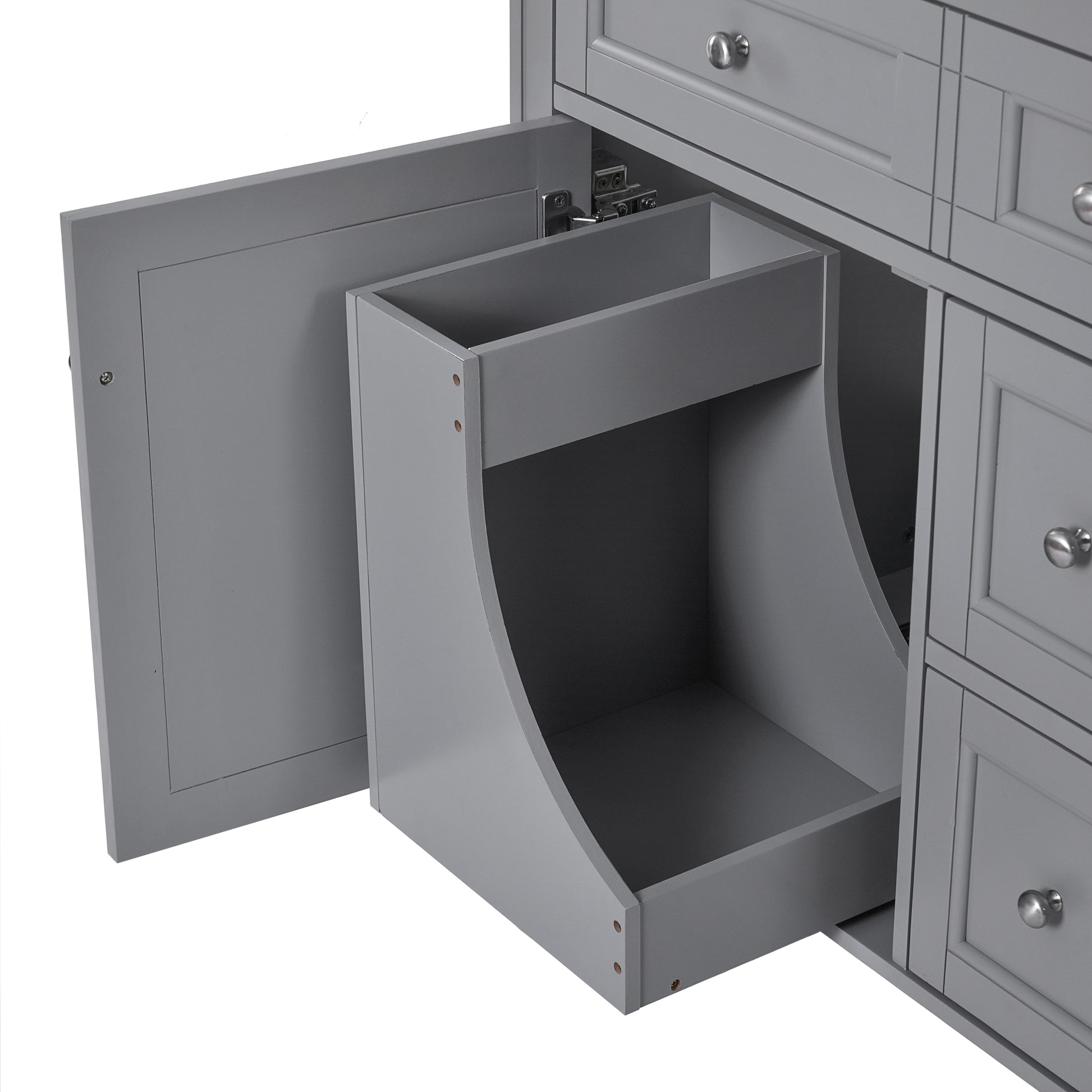 30'' Bathroom Vanity Without Top Sink, Modern Bathroom Storage Cabinet With 2 Drawers And A Tip Out Drawer Not Include Basin Grey Bathroom Modern Solid Wood Mdf