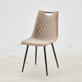 Black Leg And Beige Seat Chair,Set Of 4,Dining Chair,Coffee Chair Beige Metal
