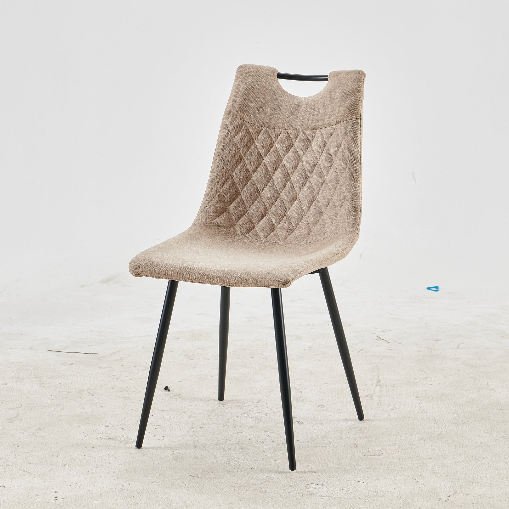 Black Leg And Beige Seat Chair,Set Of 4,Dining Chair,Coffee Chair Beige Metal