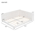 Upholstered Full Size Platform Bed With Usb Ports, Beige Full Beige Linen