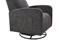 Swivel Upholstered Manual Recliner Chair Theater Recliner Sofa 360 Degree Nursery Glider Rocker For Living Room, Dark Coffee Dark Gray Primary Living Space American Design,American Traditional,Modern Fiber Foam Pads Chenille
