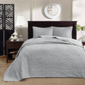 Reversible Bedspread Set Grey King Grey Cotton