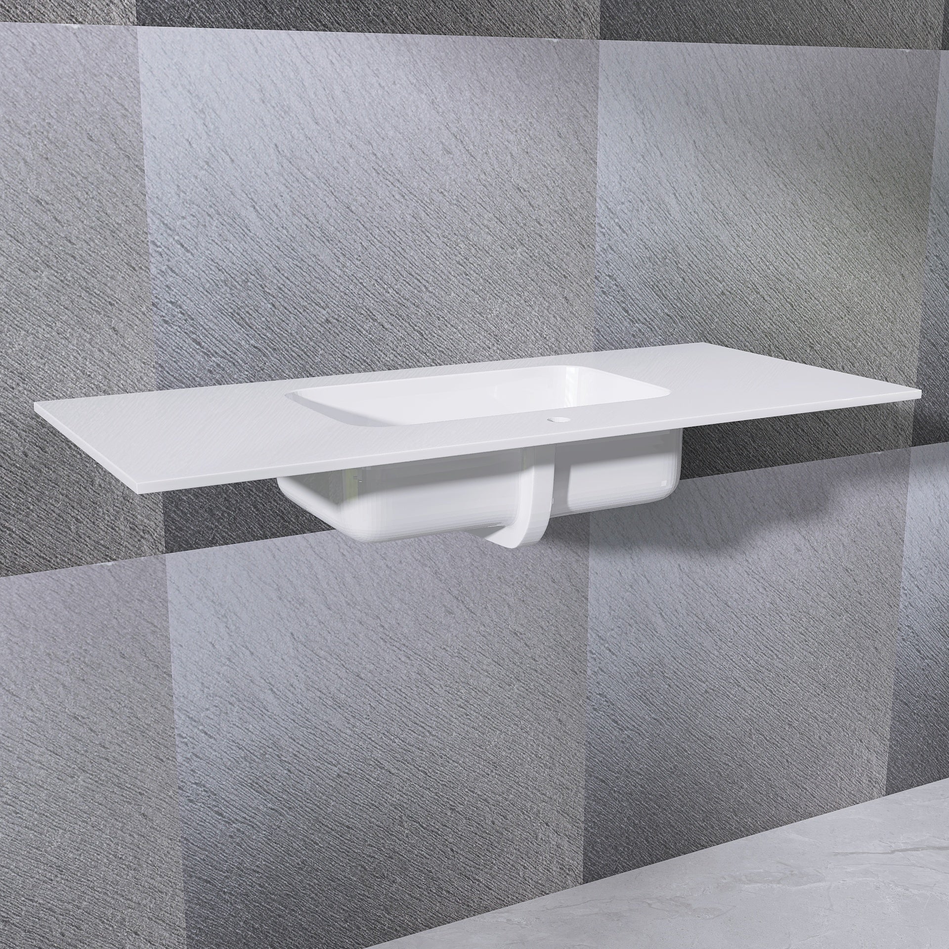 48 Inch Solid Surface Vanity Top With Sink Drop In Countertop For Bathroom Kitchen Cabinet 1 Faucet Hole Not Include Cabinet White Bathroom Luxury,Modern Solid Surface Solid Surface