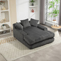 Coolmore Corduroy Lazy Sofa With 3 Back Pillows,Comfy Sofa Deep Seat Couch For Living Room,Club Dark Gray Dark Gray Primary Living Space Foam Corduroy 1 Seat