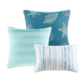 6 Piece Printed Quilt Set With Throw Pillows Aqua King Cal King King Aqua Cotton