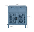 2 Door 2 Drawer Cabinet, American Furniture, Suitable For Bedroom, Living Room, Study Blue Mdf