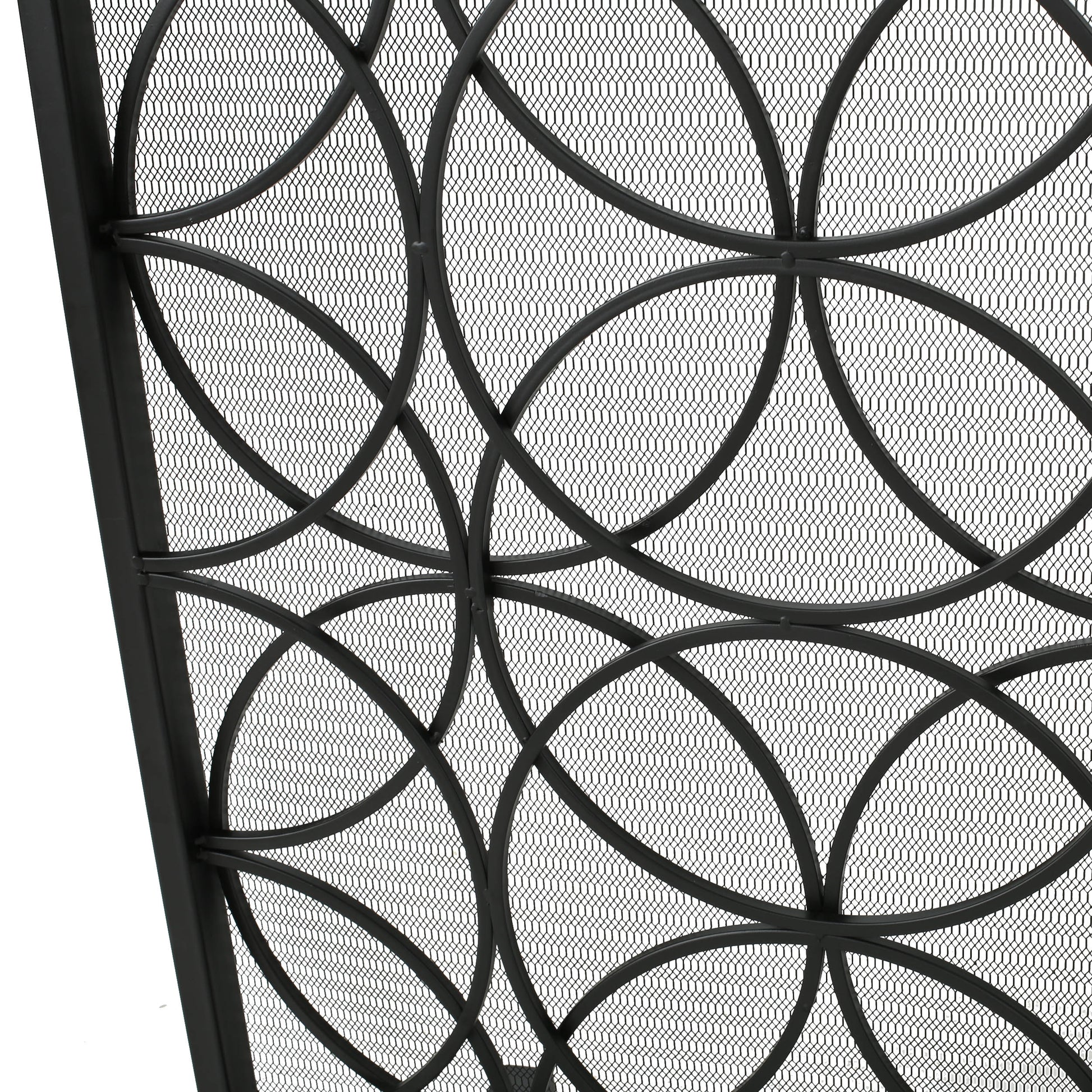 Thayer Single Panel Iron Fireplace Screen Black Primary Living Space American Design,Antique,Classic Iron