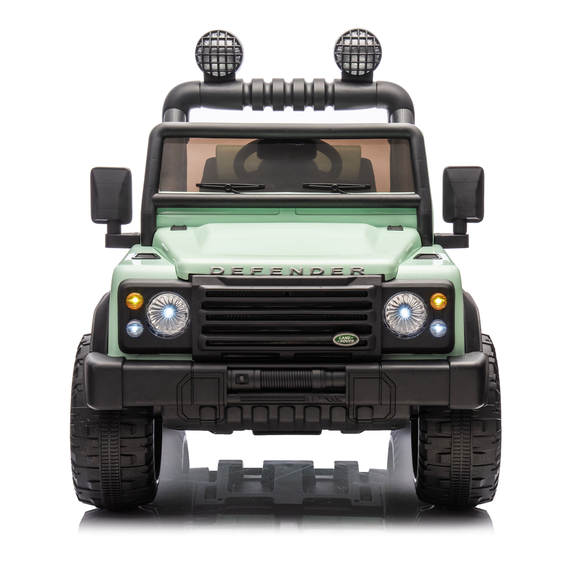 Licensed Land Rover Defender Volta 5008 24V Kids Ride On Car W Parents Control,2Wd,Four Wheel Suspension,Bluetooth,Mp3,Music,Adjustable Volume,Power Display,Led Lights,Speeds 1.86 3.11Mph For Kids 3 7 Green Polypropylene