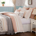 9 Piece Cotton Percale Comforter Set Blush Queen Queen Blush Polyester