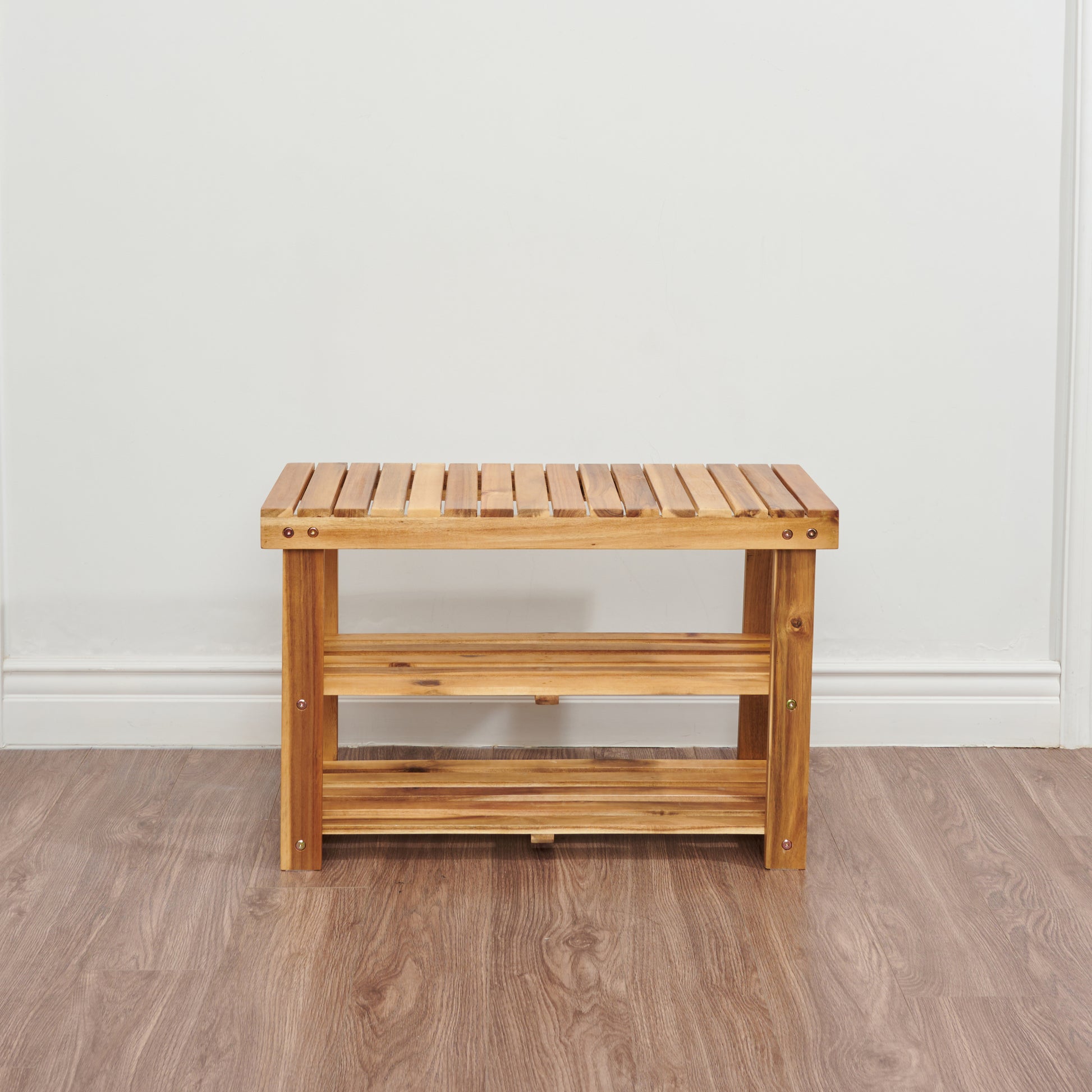 Acacia Wood Shoe Rack Bench Strong Weight Bearing Upto 200 Lbs Best Ideas For Entryway Frontdoor Bathroom, Natural Color. Acacia Wood Light Brown Primary Living Space American Design,American Traditional Acacia Acacia Wood