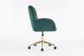 005 Velvet Fabric 360 Swivel Home Office Chair With Gold Metal Base And Universal Wheels,Green Solid Green Office Sponge Wipe Clean Modern Office Chairs Tufted Back Foam Swivel Velvet