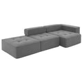 105.5'' L Shaped Modular Sectional Sofa,Minimalist Corduroy Floor Couch Set,Convertible Foam Filled Cloud Couch For Living Room,3 Pc Free Combination,No Assembly Required,3 Colors Gray Corduroy 4 Seat