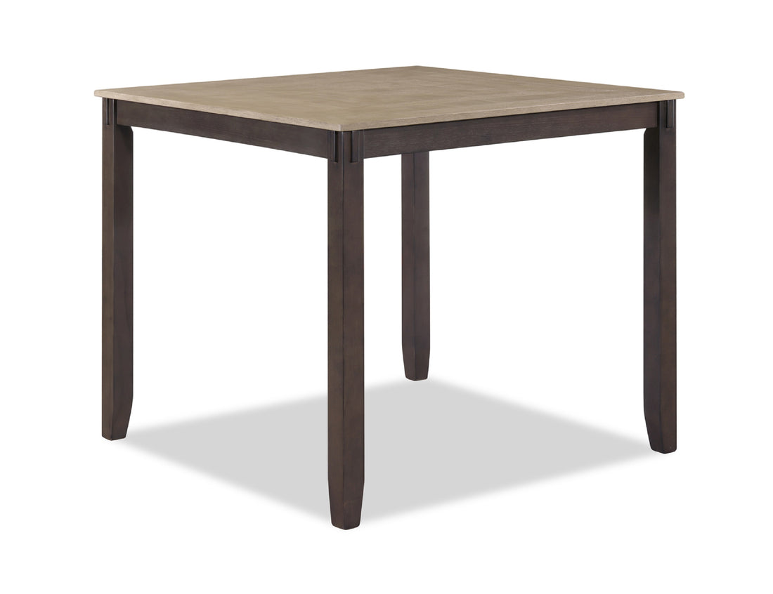 Rustic Farmhouse Transitional 5 Pc Counter Height Dining Set Square Table Wood Top Bottom Display Shelf Linen Look Fabric Upholstery Chair Wooden Dining Room Furniture Light Brown Finish Dinette Wood Wood Brown Ladder Back Gray Seats 4 Wood Dining Room