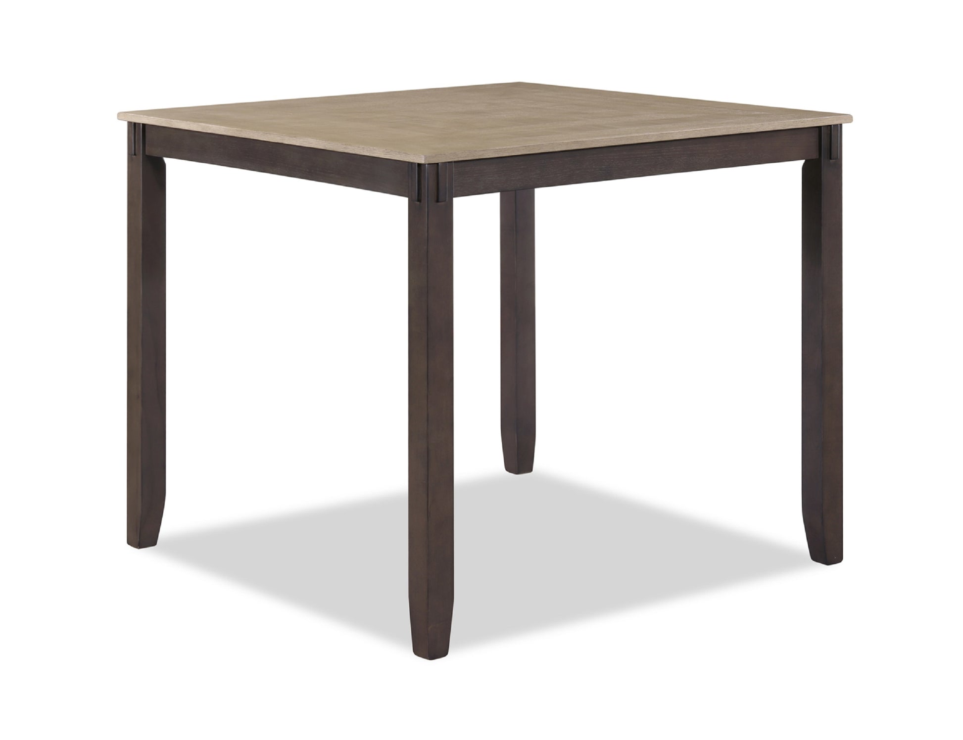 Rustic Farmhouse Transitional 5 Pc Counter Height Dining Set Square Table Wood Top Bottom Display Shelf Linen Look Fabric Upholstery Chair Wooden Dining Room Furniture Light Brown Finish Dinette Wood Wood Brown Ladder Back Gray Seats 4 Wood Dining Room