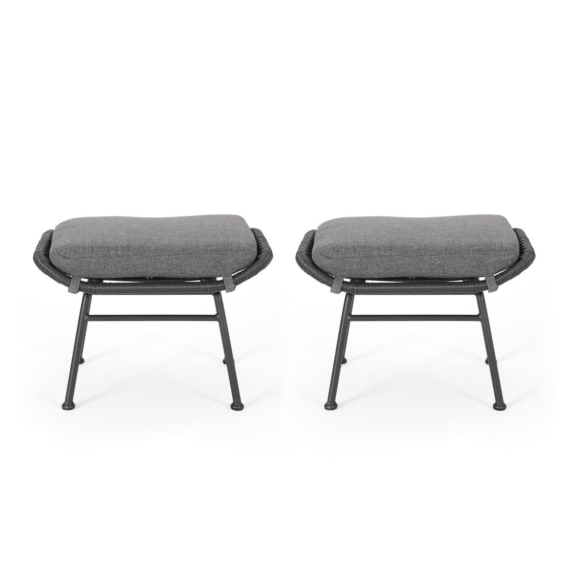 Montana Ottoman Gray Iron Plastic