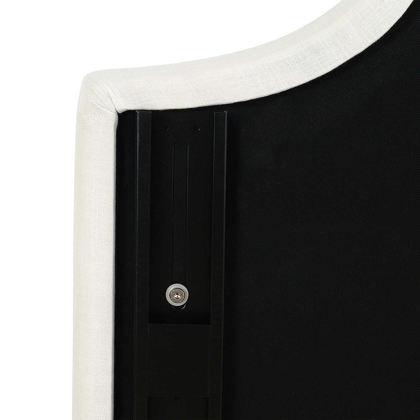 Catherine Upholstered Queen Headboard, Antique White Woven Antique White Foam Fabric