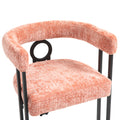 Coolmore Contemporary Designed Velvet Fabric Upholstered Accent Dining Chair Barrel Side Chairs Kitchen Armchair For Living Room Set Of 2 Pink Linen Pink Dining Room Foam Chenille